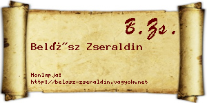 Belász Zseraldin névjegykártya